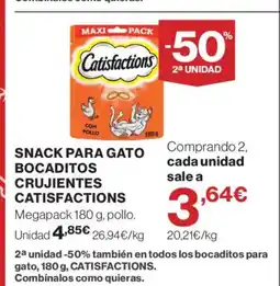 Supercor CATISFACTIONS Snack para gato bocaditos crujientes oferta