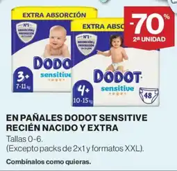 Supercor En pañales dodot sensitive recién nacido y extra oferta