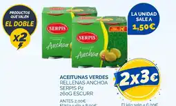Cash Ecofamilia SERPIS Aceitunas verdes rellenas anchoa escurr oferta