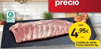 FROIZ Costilla de cerdo fresca plancha oferta