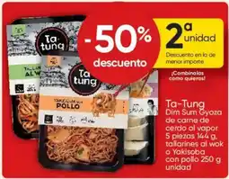 FROIZ TA-TUNG Dim Sum Gyoza de carne de cerdo al vapor 5 piezas tallarines al wok o Yakisoba con pollo oferta