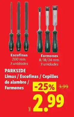 Ocine Parkside - limas/escofinas/cepillos de alambre/formones oferta