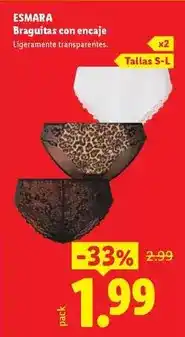 Ocine Esmara - braguitas con encaje oferta