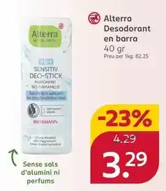 Rossmann Alterra desodorant en barra oferta