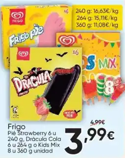 FROIZ FRIGO Pié Strawberry Drácula Cola o Kids Mix oferta