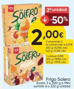 FROIZ FRIGO Solero Exotic o Mini surtido oferta