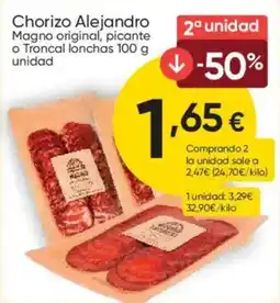 FROIZ Chorizo Alejandro Magno original, picante o Troncal lonchas oferta