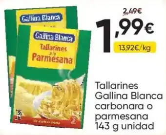 FROIZ GALLINA BLANCA Tallarines carbonara o parmesana oferta