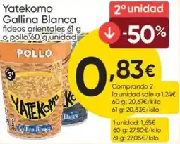 FROIZ GALLINA BLANCA Yatekomo fideos orientales opollo oferta