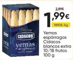 FROIZ CIDACOS Yemas espárragos blancos extra 10/18 frutos oferta