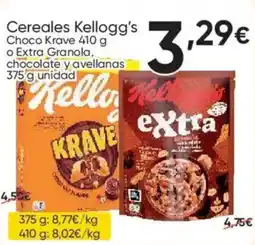 FROIZ KELLOGG'S Cereales Choco Krave o Extra Granola, chocolate y avellanas oferta