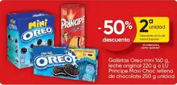 FROIZ Galletas Oreo mini leche original o LU Príncipe Maxi Choc rellena de chocolate oferta