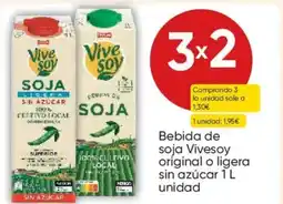 FROIZ VIVESOY Bebida de soja original o ligera sin azúcar oferta