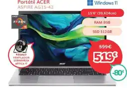 Mi electro ACER Portátil aspire ag15-42 oferta