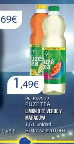 FROIZ FUZE TEA Refrescos limón o té verde y maracuyá oferta