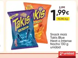 FROIZ TAKIS Snack maíz Blue Heat o Intense Nacho oferta