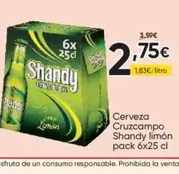 FROIZ SHANDY Cerveza Cruzcampo limón oferta
