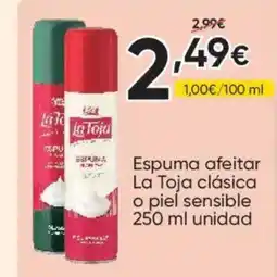 FROIZ LA TOJA Espuma afeitar clásica o piel sensible oferta