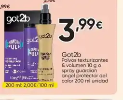 FROIZ GOT 2B Polvos texturizantes & volumen o spray guardian angel protector del calor oferta