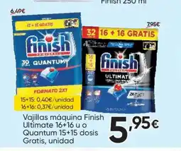 FROIZ FINISH Vajillas máquina Ultimate 16+16 u o Quantum 15+15 dosis Gratis, unidad oferta