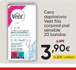 FROIZ VEET Cera depilatoria fría corporal piel sensible 20 bandas oferta