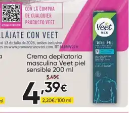 FROIZ VEET Crema depilatoria masculina piel sensible oferta