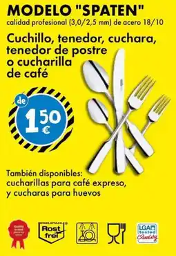 TEDi Cuchillo, tenedor, cuchara, tenedor de postre o cucharilla de café oferta