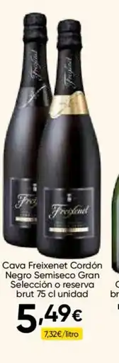Cash FROIZ FREIXENET Cava Cordón Negro Semiseco Gran Selección o reserva brut oferta