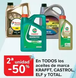 Carrefour KRAFFT, CASTROL, ELF y TOTAL En todos los aceites de marca oferta