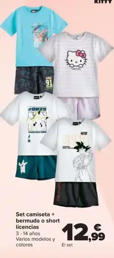 Carrefour Set camiseta + bermuda o short licencias oferta