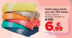 Carrefour Toalla playa fouta con rizo TEX Home oferta