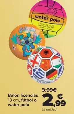 Carrefour Balón licencias 13 cm, fútbol o water polo oferta