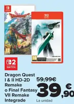 Carrefour Dragon Quest I & II HD-2D Remake o Final Fantasy VII Remake Integrade oferta