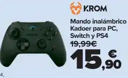 Carrefour KROM Mando inalámbrico Kadoer para PC, Switch y PS4 oferta