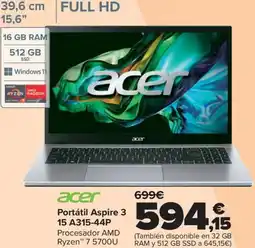 Carrefour ACER Portátil Aspire 3.15 A315-44P oferta