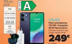 Carrefour VIVO Pack smartphone Y21 5G +Cargador 44 W+Auriculares oferta