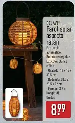 ALDI Belavi - farol solar aspecto ratan oferta