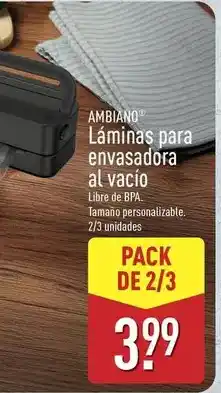 ALDI Ambiano - laminas para envasadora al vacio oferta