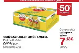 El Corte Inglés Amstel - cerveza radler limon oferta