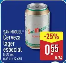 ALDI San miguel - cerveza lager especial oferta