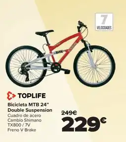 Carrefour TOPLIFE Bicicleta MTB 24" Double Suspension oferta