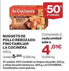 El Corte Inglés La cocinera - nuggets de pollo rebozado fino familiar oferta