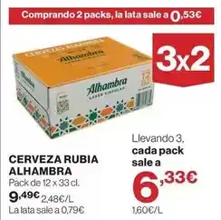 El Corte Inglés Alhambra - cerveza rubia oferta