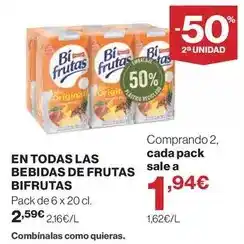 El Corte Inglés Bifrutas - en todas las bebidas de frutas oferta