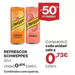 El Corte Inglés Schweppes - refrescos oferta