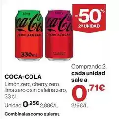 El Corte Inglés Coca-cola - limon zero oferta