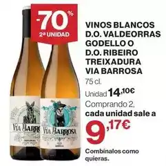 El Corte Inglés Valdeorras - vinos blancos d.o. godello o d.o. ribeiro treixadura oferta