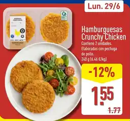 ALDI Hamburguesas Crunchy Chicken oferta