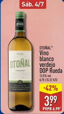 ALDI OTOÑAL Vino blanco verdejo DOP Rueda oferta