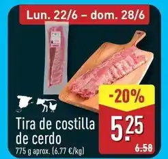 ALDI Tira de costilla de cerdo oferta